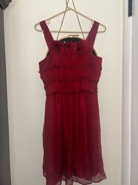 Burlapp Rose-Embellished Party Dress